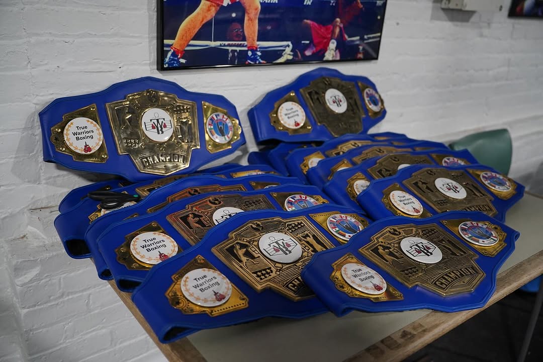True Warriors Boxing championship belts